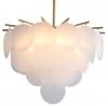 Dekoracyjna nowoczesna złota lampa wisząca szklane koła 7 źródeł światła kulista designerska boho elegancka FIORE D8584P/R600 white Step Into Design